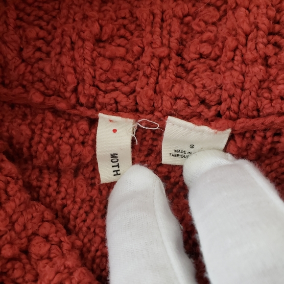 Anthropologie Moth Rust Cable Knit Cowl Sweater - Picture 5 of 6